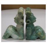 2 Pre-Columbian Style Stone Figurine Bookends