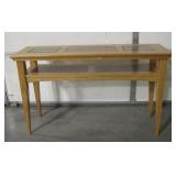 Wood Sofa Table w/ 2 Glass Inserts 50" x 16" x 30"