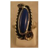 Sterling Silver & Lapis Lazuli SW Ring