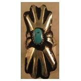 Sterling Silver & Turquoise Repousse SW Ring
