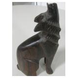 Carved Ironwood Coyote Statue - 8" Tall