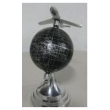 Black Globe w/ Chrome Jet Decorated Stand 10" Tall