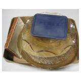 Carnival Glass Platter & Bowl, Pyrex Bowl & More