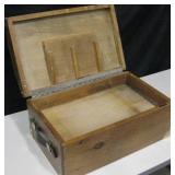 Wood Chest w/ Leather Handles 20" x 13" x 10"