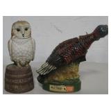 Old Ezra Owl & Wild Turkey Turkey Decanters