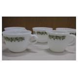 Lot Of 4 Vtg Pyrex Coffee Cups & 1 Creamer