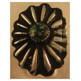 Sterling Silver & Turquoise Repousse SW Ring