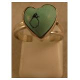 Sterling Silver & Turquoise Heart SW Ring