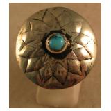 Sterling Silver & Turquoise Repousse SW Ring