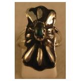 Sterling Silver & Turquoise Repousse SW Ring