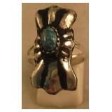 Sterling Silver & Turquoise Repousse SW Ring