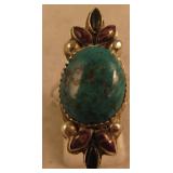 Sterling Silver Turquoise & Multi-Stone SW Ring