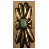 Sterling Silver & Turquoise Repousse SW Ring
