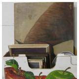 Box Lot Of Assorted Art - Some Framed