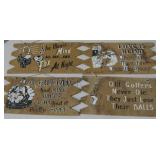 4 Vintage "Naughty" Fiberboard Plaques