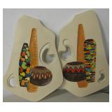 2 Vintage Southwestern Ceramic Wall Plaques