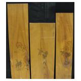 3 Original Art On Wood Planks - Largest 6.5" x 25"