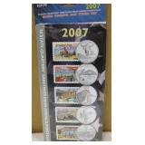 NIP USPS Issued 2007 State Quarters w/ Stamps
