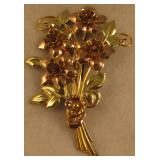 12k G.F. Large Brooch/Amethyst Stones