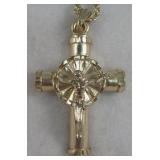 Gold-Toned Crucifix Pendant Necklace