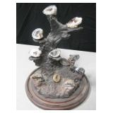 11" Tall Resin Tree Display w/ Geode Specimens