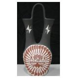 11 Tall Acoma Ceramic Wedding Vase - Signed