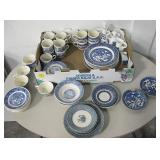 Large Lot of Homer Laughlin Blue Willow Dishes
