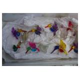 Small Tub of 11 Glass Hummingbirds