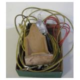 Shop Light, 2 Extension Cords & Wood Candle Stand