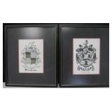 2 Framed Coats of Arms 15" X 17.5"