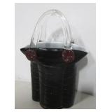 11" Tall Hand Blown Glass Purse Vase