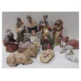 10 Piece Ceramic Nativity Set Tallest About 5.25"