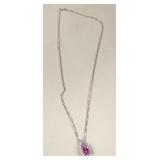 .925 Italy Necklace w/ Pink Stone