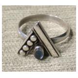 .925 Marked Ring w/ Blue Stone