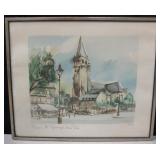 Framed Vtg Limited Edition Mixed Media Print