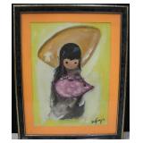 Framed 1967 DeGrazia Print - 12" x 15"