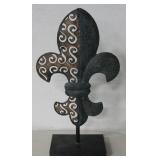 18" Two Toned Metal Fleur De Lis