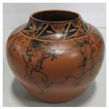 Southwest Jemez Horsehair Pottery Pot - 6.5" Tall