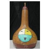 13" Tall Vtg Painted Native American Gourd
