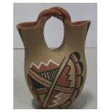 6" Tall Jemez Pueblo Wedding Vase - Signed