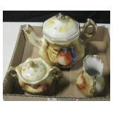 Hand painted Tea Set-Teapot 5.5" Tall