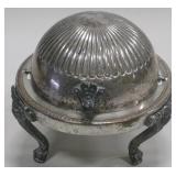 Vtg Silver Plated Butter Dish - 4.5" Tall