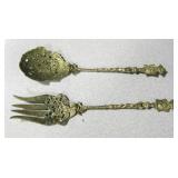 Brass Italian Salad Fork & Spoon Serving Set
