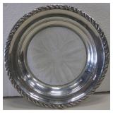 6.5" Sterling Silver Rimmed Glass Dish - Amston
