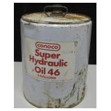 Vtg Conoco 5 Gallon Super Hydraulic Oil 46 Can