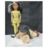 2 Native American Dolls - Tallest Is 16"
