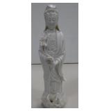 13" Porcelain Asian Woman w/ Dragon At Base