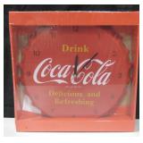 NIB Coca-Cola Metal Bottle Cap 14" Wall Clock