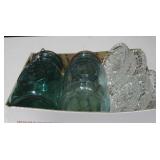 2 Vtg Quart Canning Jars & Glass Ashtrays