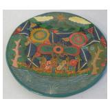 Hand Painted Mexican Terra Cotta Plate - 10.5"